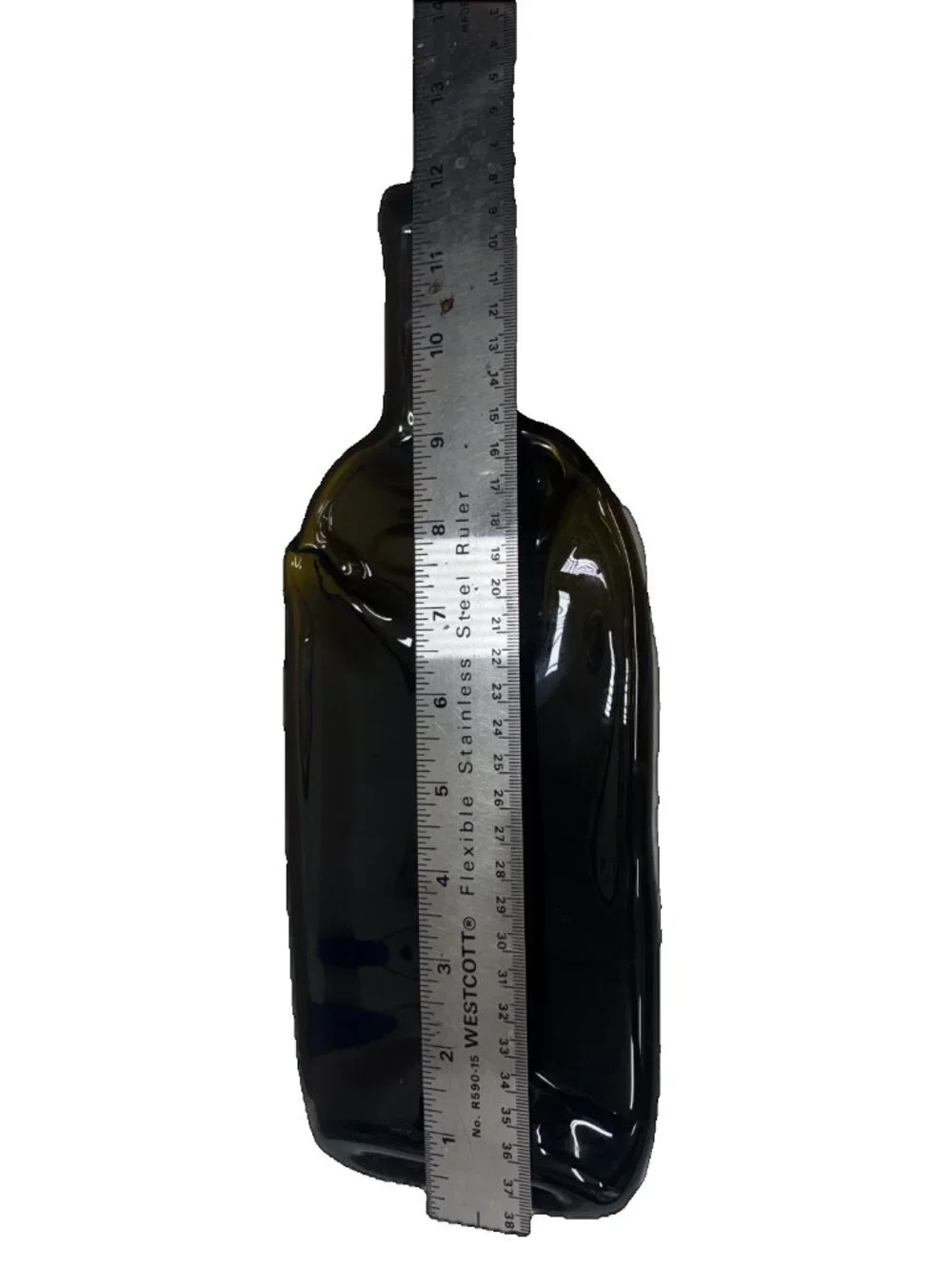 Imperfect Glass Melted Wine Bottle Cheese Tray Trivet Spoon Rest Serving Plate